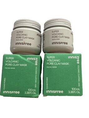 2x Innisfree Super Volcanic Pore Clay Mask 100mL 3.38oz BNIB Exp 4/27 OG Formula